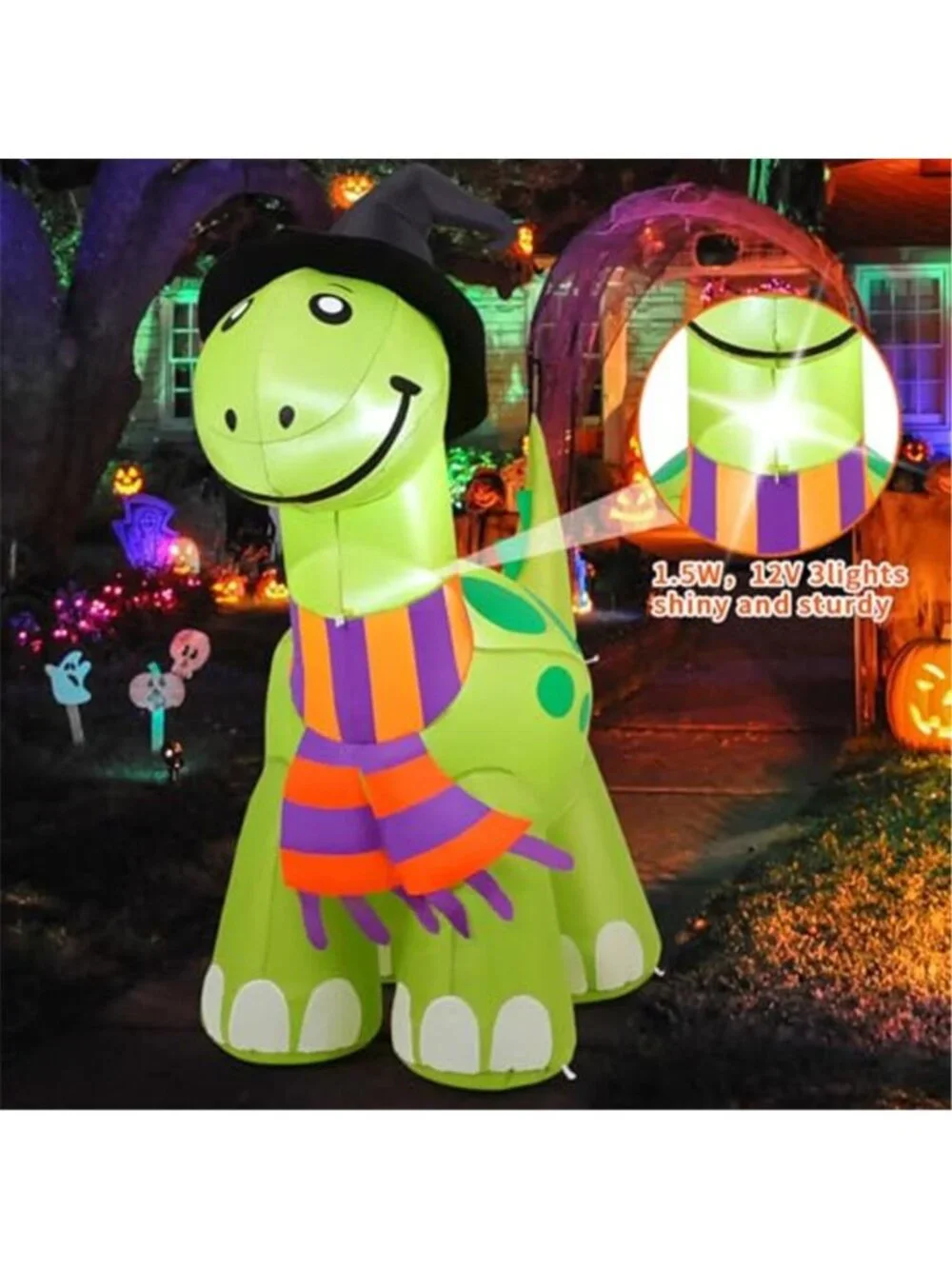 6 FT Tall Halloween Inflatables Dinosaur Outdoor Decorations Blow Up Yard